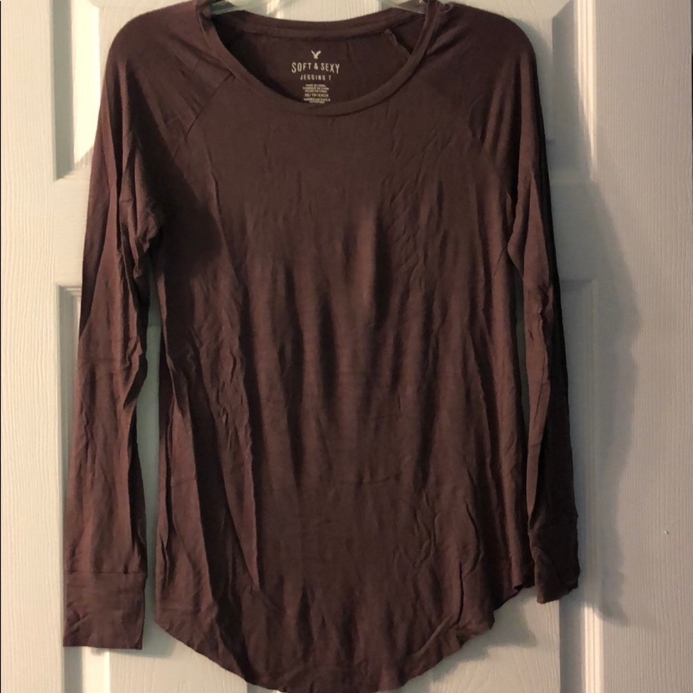 American eagle dark purple soft & sexy long sleeve